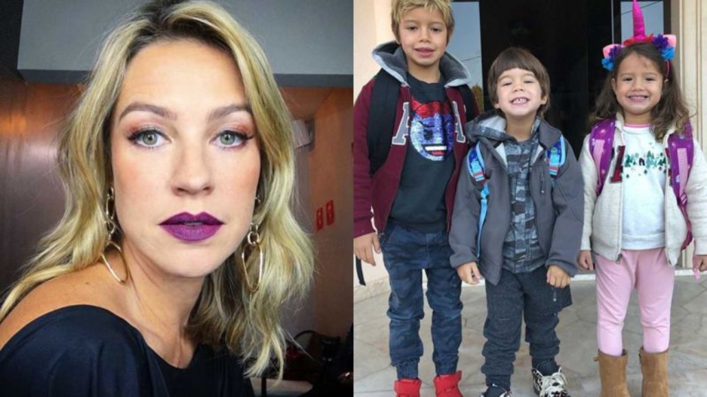 Luana Piovani se emociona com o 1º dia de aula dos filhos em Portugal