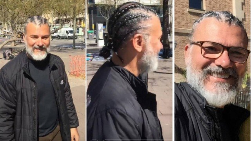 Morando em Portugal com o marido, galã Leonardo Vieira muda visual e adota tranças